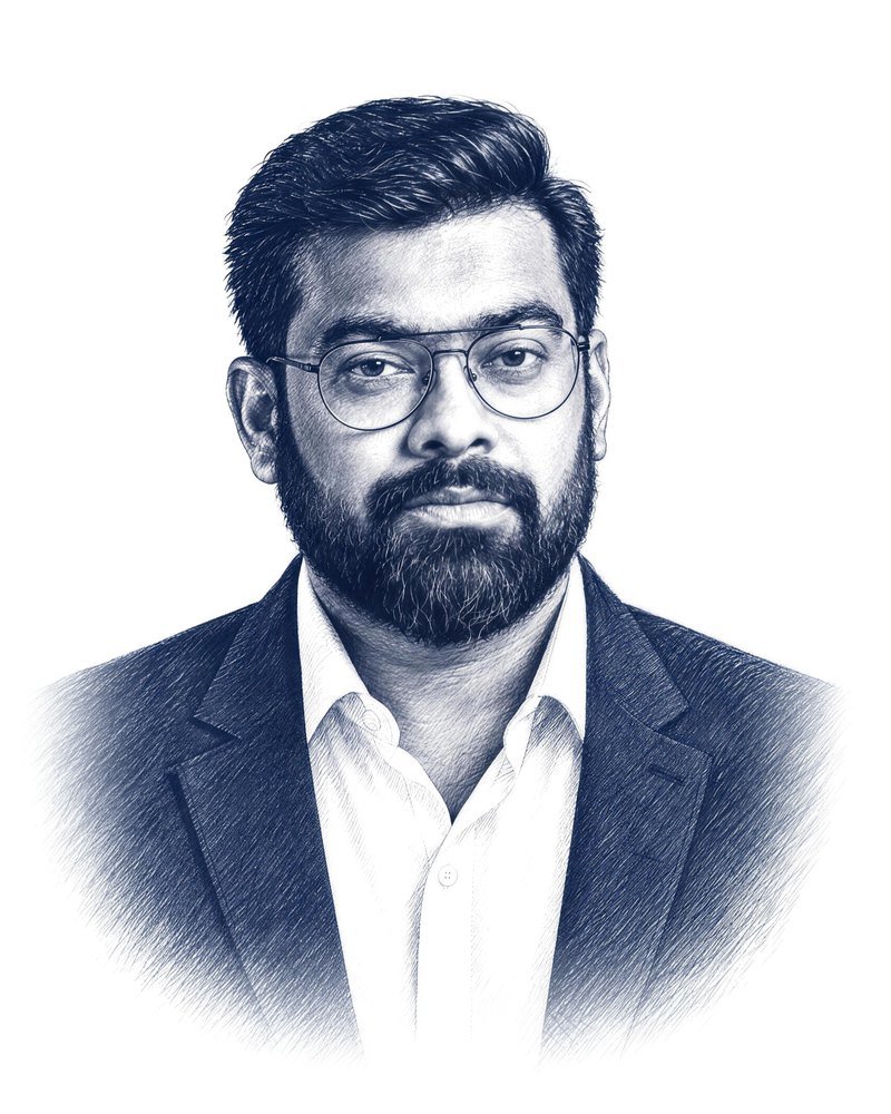 Sketch portrait of Suman Thyagaraj